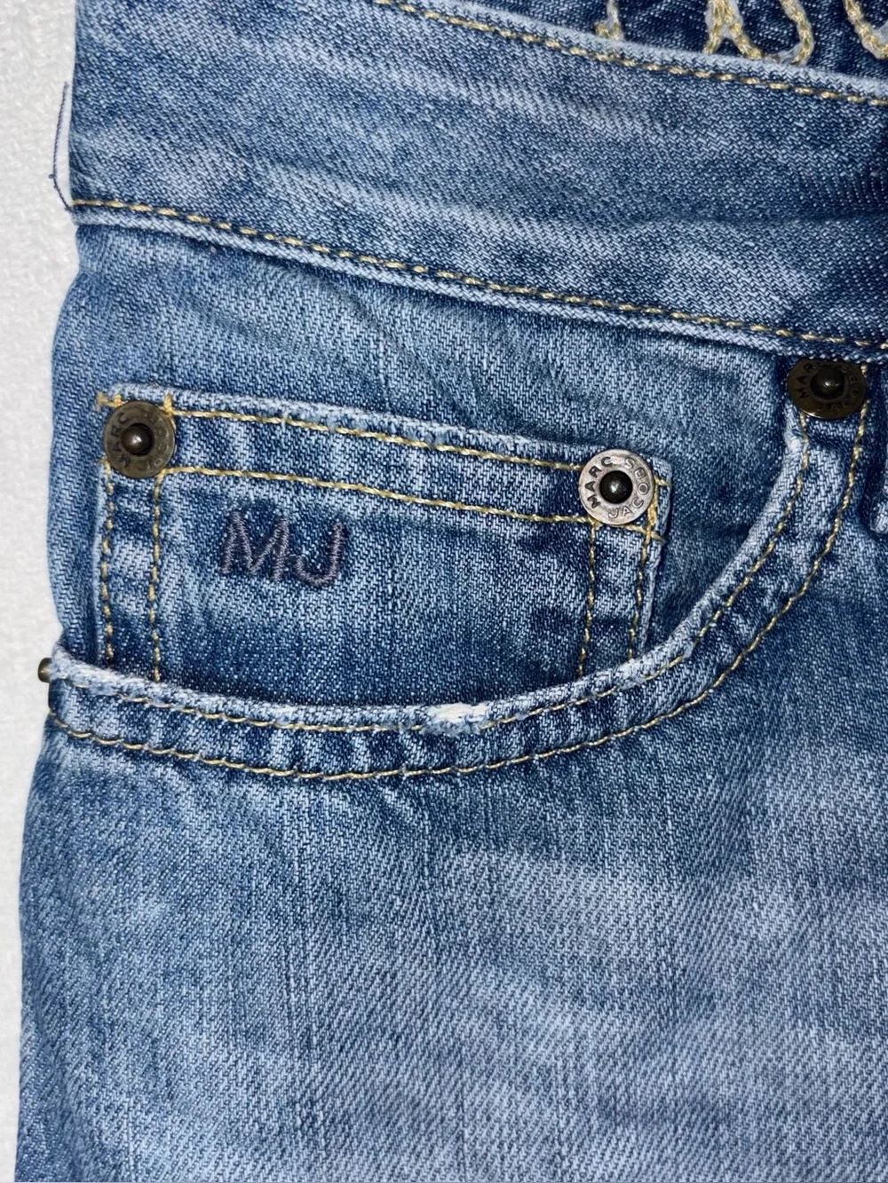 Vintage Marc by Marc Jacobs Denim Mini Skirt Womens Sz 6 Y2K M Embroidered Rare - Picture 4 of 8